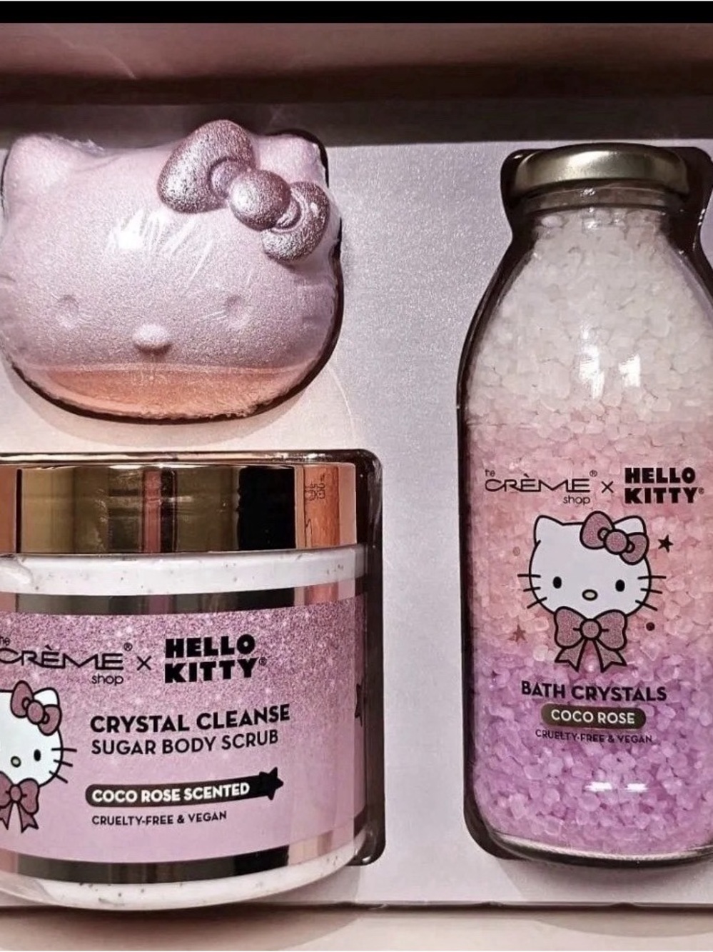 Hello Kitty Bath Crystals & Sugar Body Scrub Set